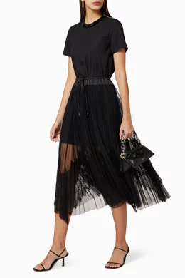 chinese dress ladies Asymmetrical Lace Dress by Sacai
