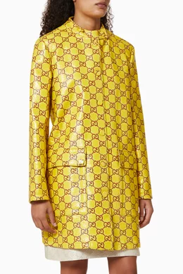 Buy Gucci Yellow GG Water Resistant Tweed Coat Online for Women Ounass Oman