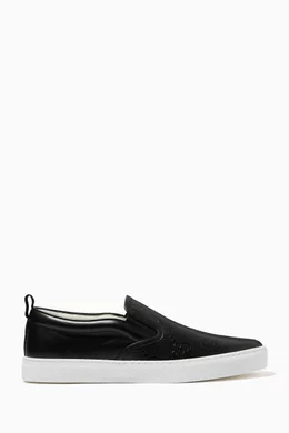 Buy Gucci Black GG Embossed Slip-On Sneakers in Leather For  display picture 3