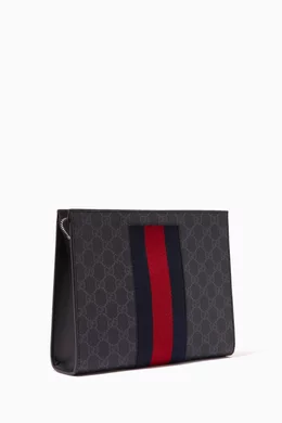 Buy Gucci Black GG Supreme Web Pouch in Canvas Online for Men Ounass Oman