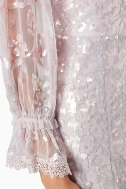 Buy Needle & Thread Purple Patchwork Sequin Gown For Women Online | Ounass  Oman