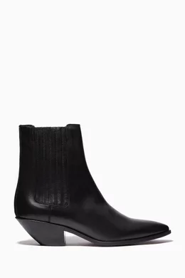 Buy SAINT LAURENT Black West 45 Chelsea Boots in Smooth Leather For Women Online Ounass Oman
