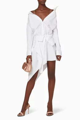 alexander wang deconstructed shirt dress Layered Shirt Dress in ASH WHITE