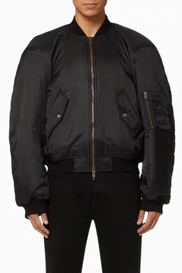 Buy Balenciaga Black Steroid Bomber Jacket in Nylon For Men Online