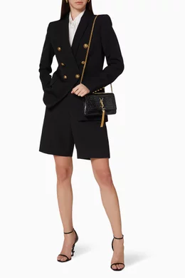 Buy SAINT LAURENT Black Small Kate Tassel in Embossed Crocodile Shiny Leather For Women Online Ounass Oman