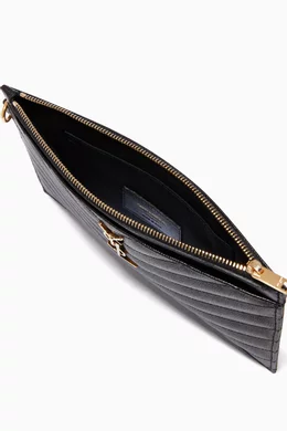 Large logo matelassé leather pouch sale