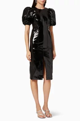 Buy Rotate Birger Christensen Black Katarina Faux Leather Dress For Women  Online | Ounass Oman