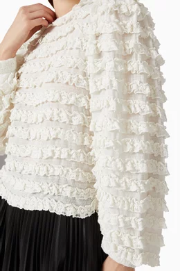 Buy Isabel Marant White Davos Frilled Sweater For Women Online Ounass Oman
