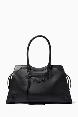 Buy Balenciaga Black Neo Classic Large Top Handle Bag in Grained