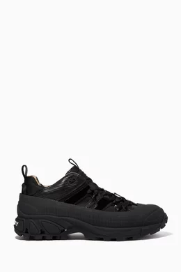 Buy Burberry Black Arthur Sneakers in Rubber Leather For Men Online Ounass Oman