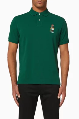 Buy Polo Ralph Lauren Green Custom Slim Fit Polo Bear Mesh Polo