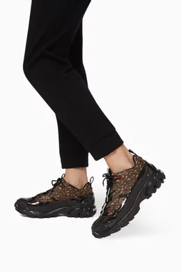 Buy Burberry Brown Arthur Sneakers in Monogram E Canvas For Women Online Ounass Oman
