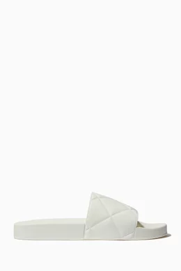 Bottega Veneta White Rubber Sole Slide Bottega Veneta White Rubber Quilted Slides, 40 - BOPF  main image 3