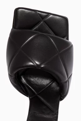 Buy Bottega Veneta Black Mule Sandals in Quilted Embossed Nappa