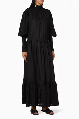 Buy Joslin Black Lucianna Linen Smock Dress For Women Online | Ounass Oman