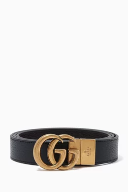 Gucci leather belt with framed double g hotsell