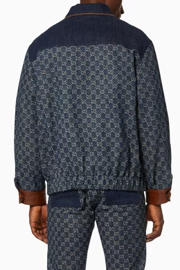 Buy Gucci Blue GG Jacquard Denim Bomber Jacket For Men Online Ounass Oman