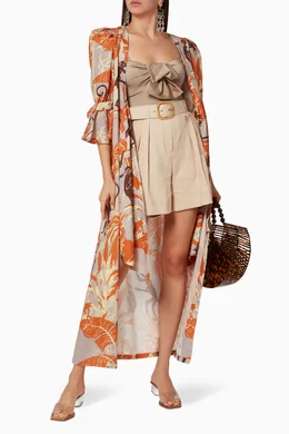 Buy Juan De Dios Pink Agua Alta Linen Dress For Women Online | Ounass Oman