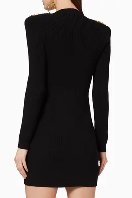 Buy Elisabetta Franchi Black Double-Breasted Knit Dress For Women Online |  Ounass Oman