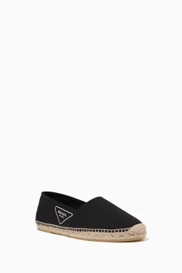 Prada Logo Gabardine Espadrilles Prada Gabardine Espadrilles - Cream | Editorialist main image 4