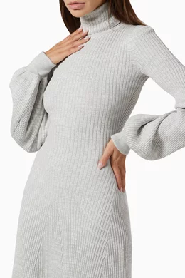Buy ANNA QUAN Grey Amalia Ribbed Knit Dress For Women Online | Ounass Oman