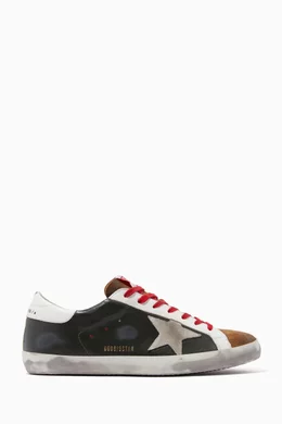 Buy GOLDEN GOOSE Green Super-Star Sneakers with Suede Star in