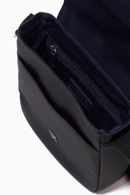 Buy Lacoste Black Classic Flap Bag in Petit Pique For Men Online Ounass Oman