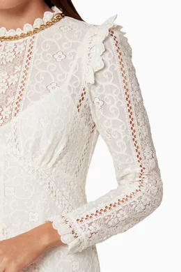 Buy Zimmermann Neutral Brighton Panelled Lace Dress For Women Online |  Ounass Oman