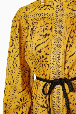 Buy Zimmermann Yellow Lulu Cotton Dress For Women Online | Ounass Oman