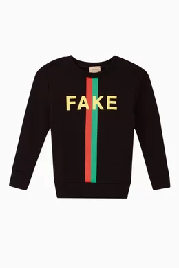 GUCCI FAKE NOT トレーナー Buy Gucci Black 'Fake/Not' Print Sweatshirt For UNISEX Online