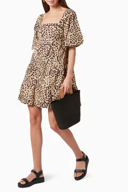 faithfull the brand eryn mini dress Faithfull The Brand Eryn Shamari Animal Print Mini Dress