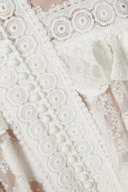 acler suffield ruffled lace maxi dress Acler Suffield Ruffled Lace Maxi Dress in White