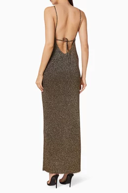 ganni glitter knit dress Buy Ganni Brown Glitter Knit Strap Dress For Women Online