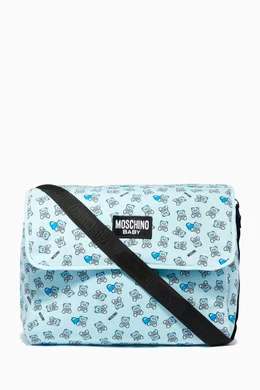 Buy Moschino Blue Teddy Bear All Over Mom Diaper Bag For Kids Online Ounass Oman