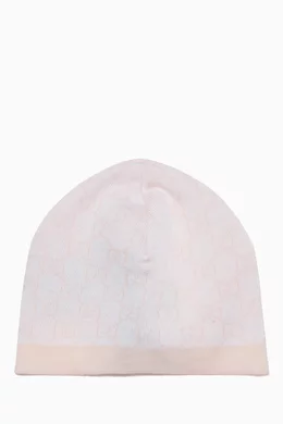 Buy Gucci Pink GG Pattern Hat in Wool For Baby Girls Online