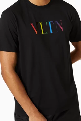 Buy Valentino Garavani Black VLTN Cotton T-Shirt For Men Online