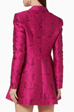 rotate pink blazer dress ROTATE Birger Christensen Women's Shannon Zebra Blazer Dress - Aurora Pink Combo