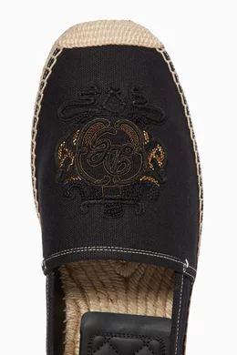 Buy Dolce & Gabbana Black Boccaccio Espadrilles in Cotton  display picture 1