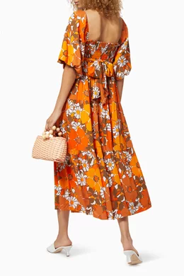faithfull the brand kiona midi dress Faithfull the Brand + Kiona Tiered Checked Cotton-Poplin Midi Dress