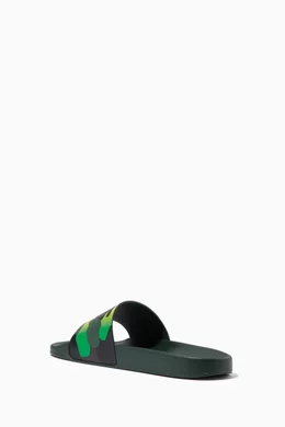 Valentino Garavani Camo Print Rubber Slide Sandals Mens 41 8 Green HM873 Italy $320 Authentic Valentino Logo VLTN Slides Sandals Camoflauge  main image 2