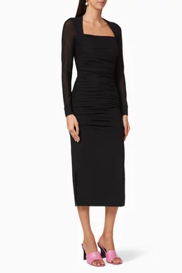 ganni dotted mesh dress Ganni + Dot Mesh Dress