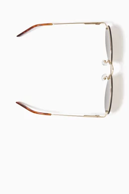 Buy Le Specs Gold Panarea Aviator Sunglasses For Women  display picture 1