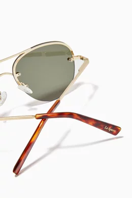 Buy Le Specs Gold Panarea Aviator Sunglasses For Women  display picture 2