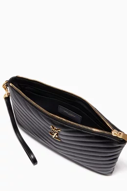Buy SAINT LAURENT Black Monogram A5 Pouch in Matelasse Leather For Women Online Ounass Oman