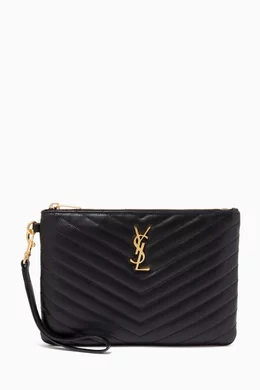 Monogram pouch in matelassé leather sale