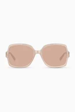 Buy Jimmy Choo Pink Sammi Square Sunglasses with CHOO Logo For