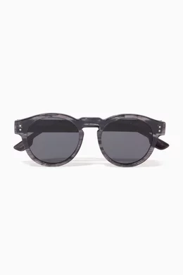Buy Komono Grey Clement Round Sunglasses in Acetate For Men  display picture 3