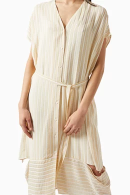 Buy Rito Neutral Stripe Jacquard Dress For Women Online | Ounass Oman 
