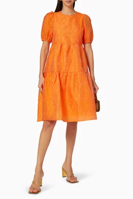 yas orange dress YAS - Maxi Dress - Women - Viscose/Linen - 4 US