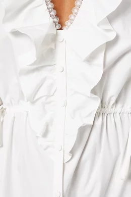 Buy Self-Portrait White Cotton Broderie Midi Dress For Women Online |  Ounass Oman